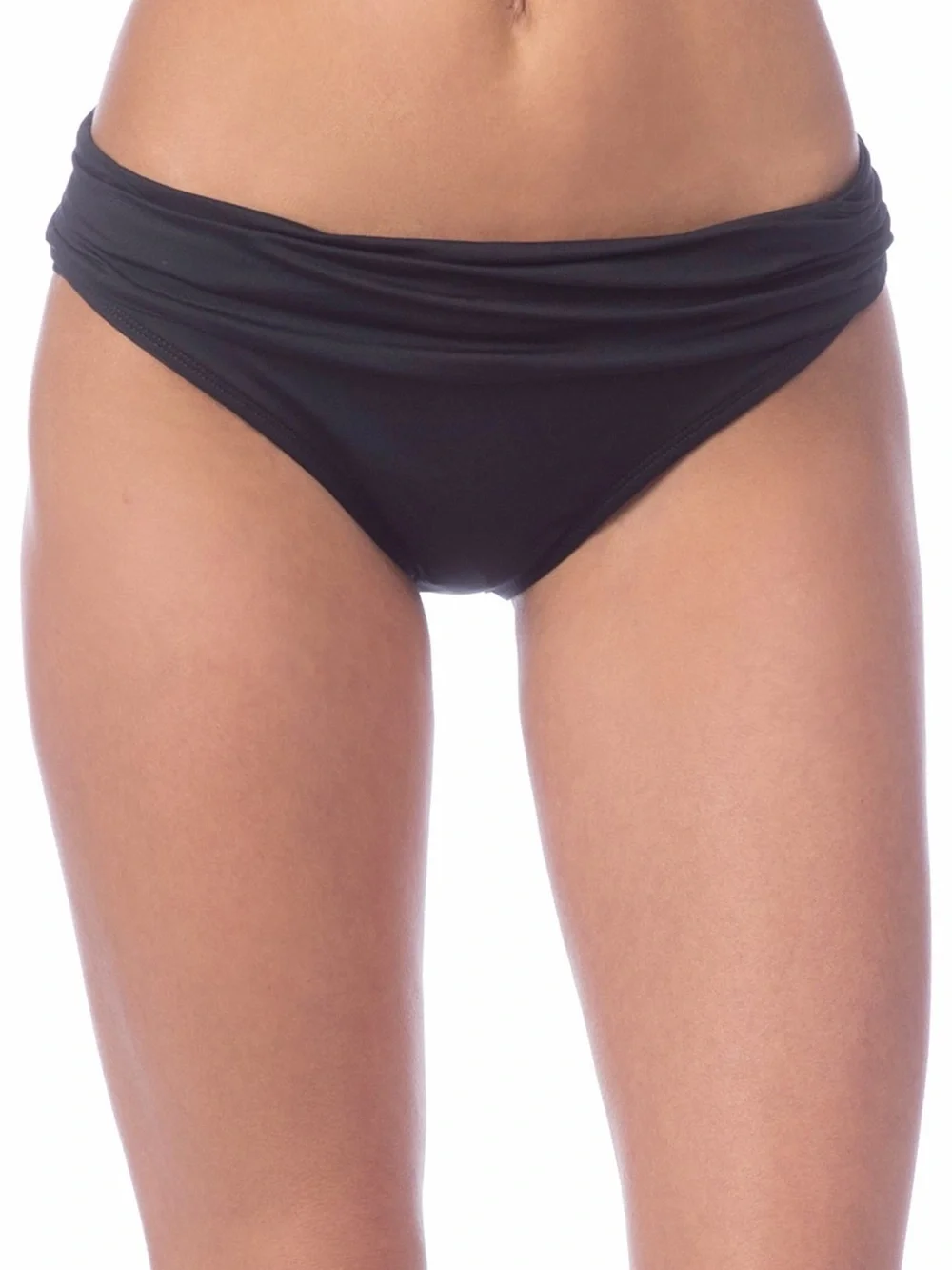 La Blanca Island Goddess Hipster Bikini Bottoms Size 8 Black NWT